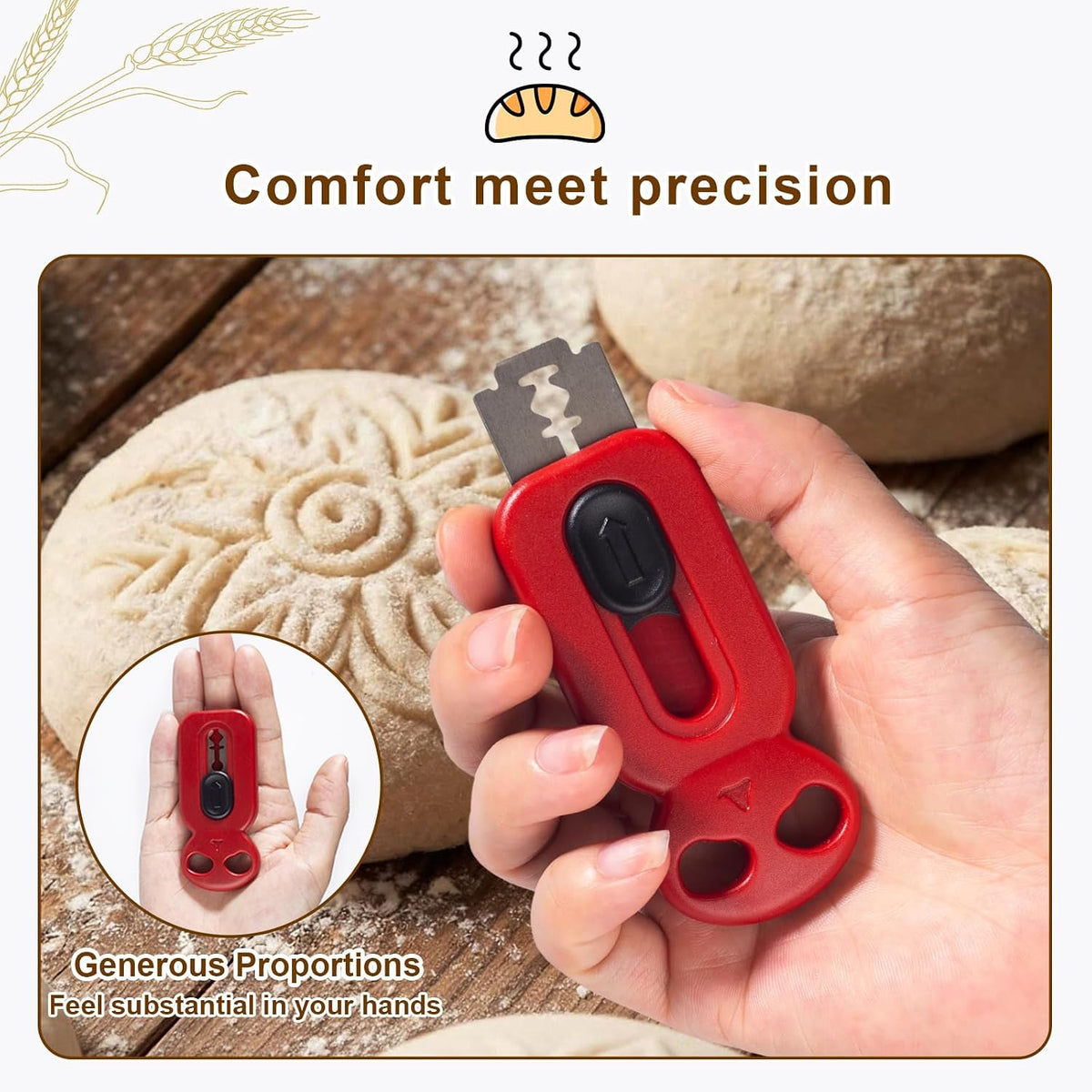 Magnetic Retractable Bread Lame,10 Replaceable Blades Dough Scoring Tool for Sourdough Baking