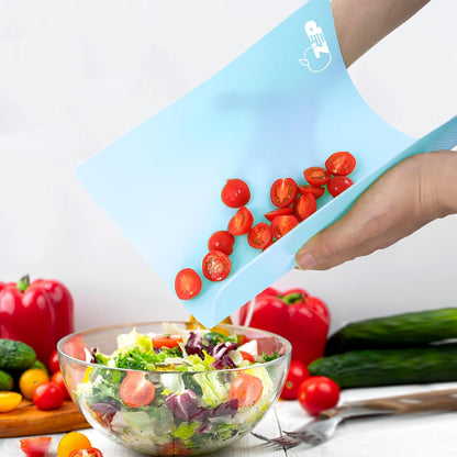 ZVP Plastic Cutting Boards for Kitchen, Flexible Cutting Mats, Colorful Chopping Boards with Food Icon, Non-Slip, Non Porous, BPA Free, Dishwasher Safe Rainbow