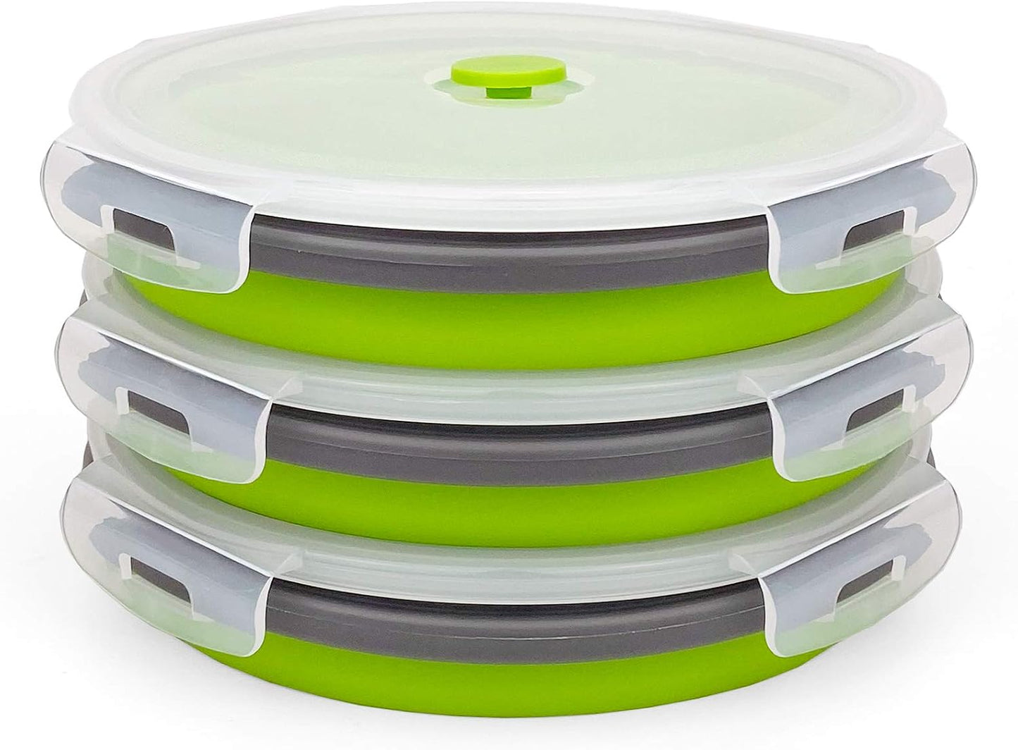 CARTINTS 1200ml Large Collapsible Meal Prep Containers, Reusable Silicone Food Storage Containers, Stackable Fridge Storage Containers, With Leakproof Lids, Microwave and Freezer Safe, Blue