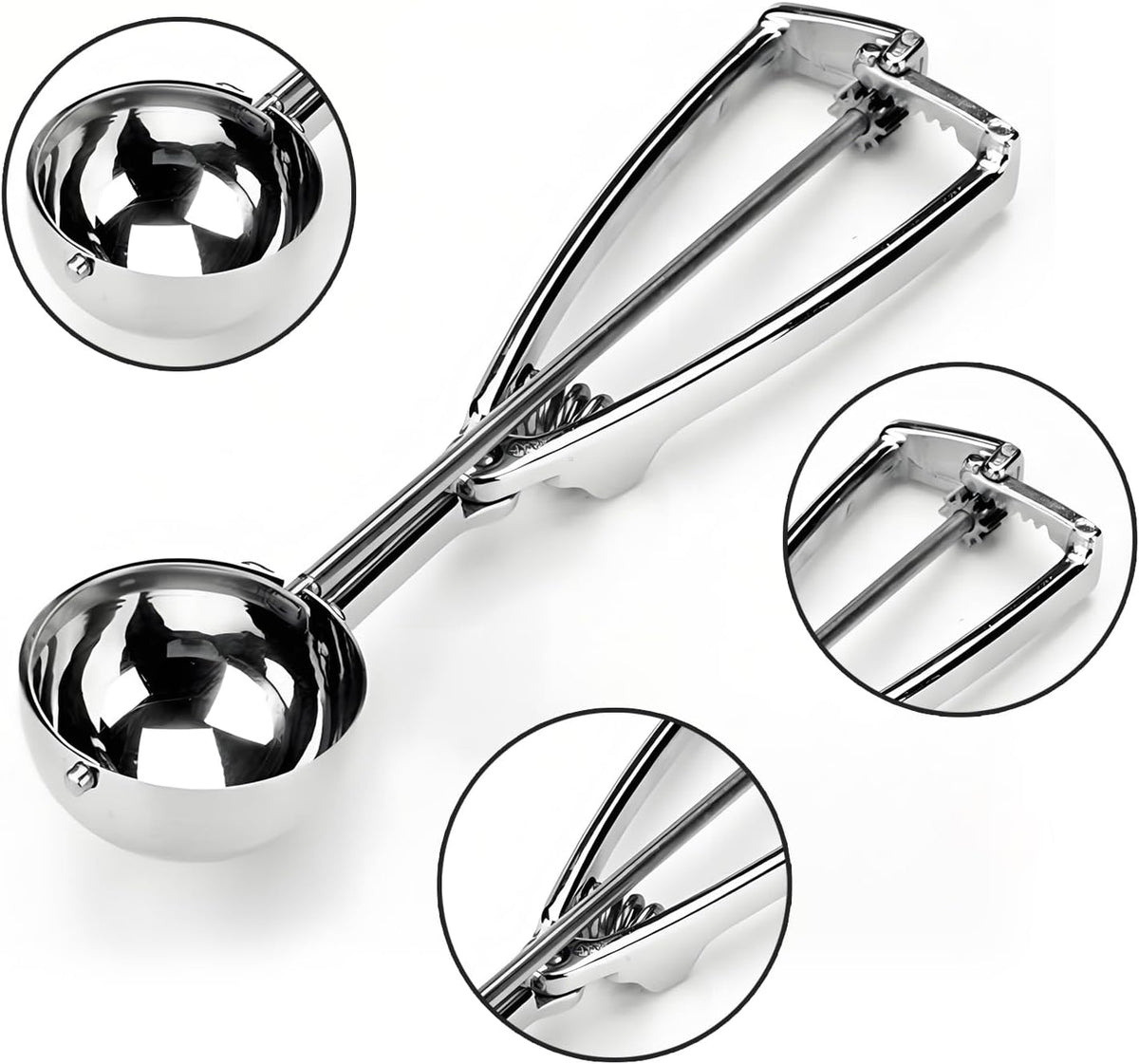 Thickened Stainless Steel Ice Cream Scoop Fruit Scoop,Table, Cookie Scoop For Baking, 2.4inch（6cm）, 1 piece for sale