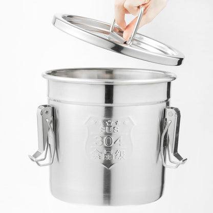DYNAMI 12.7Gal 304 Stainless Steel Rice Storage Container,Extra Large Food Grade Canister,40-90Lbs Sealed Rice Bucket with Airtight Lid and Locking Buckle,for Rice, Flour, Grain (48L)