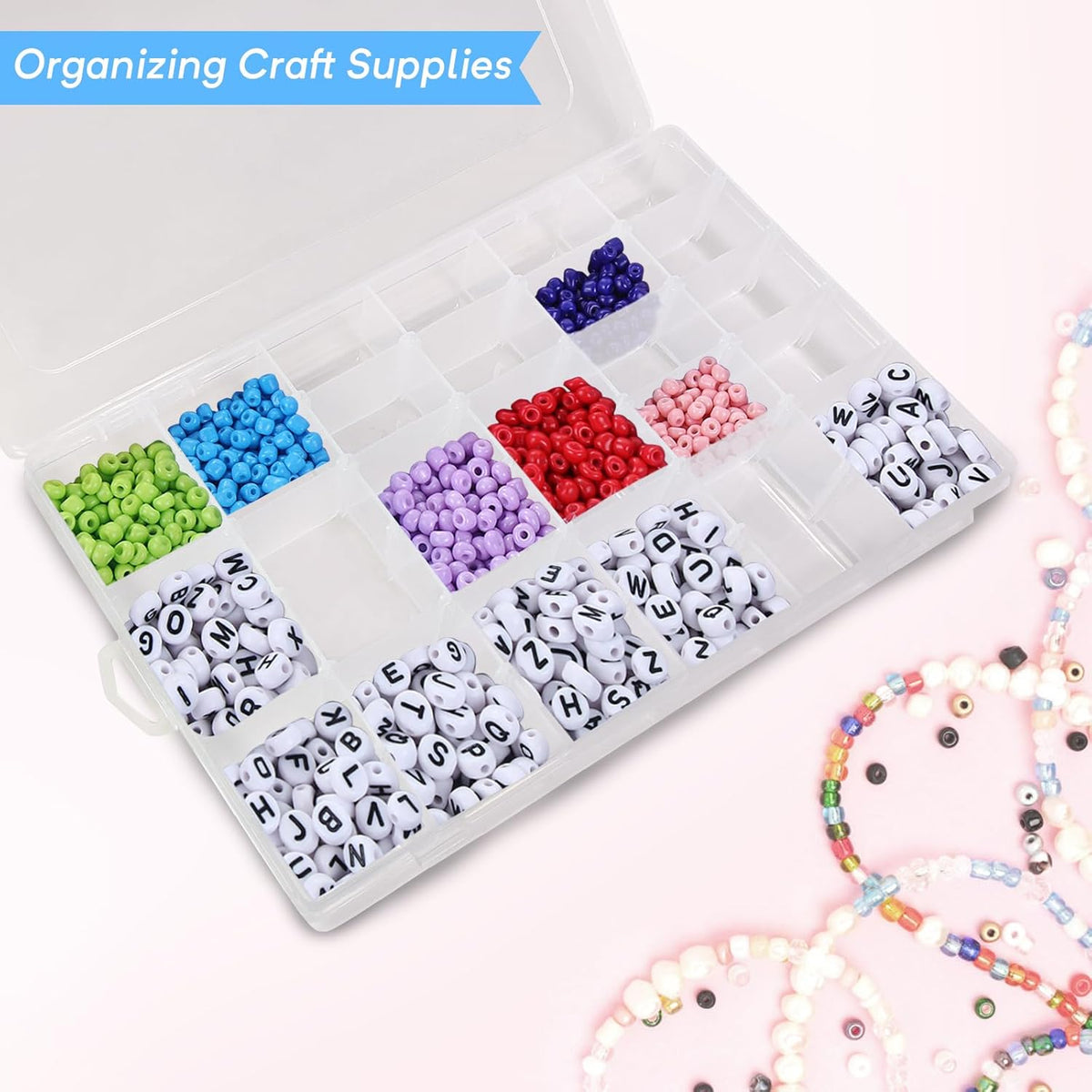 Guyuyii 4 Pack 36-Grid Plastic Clear Organizer Box with Adjustable Dividers | for Fishing Tackle, Craft, Jewelry Making, Diamond Painting, Beads, Earrings, Nail Art Supplies, Seeds, Small Hardware