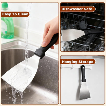 Bench Scraper,Dough Scraper,Premium Stainless Steel Dough Cutter with Measuring Scale,Multi- Purpose Food Scraper for Pastry,Cake,Pizza,Bread,Cooking