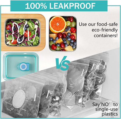 6pcs Stainless Steel Stacking Food Containers with Lids, Reusable Snack & Prep Containers for Office, sp-00018