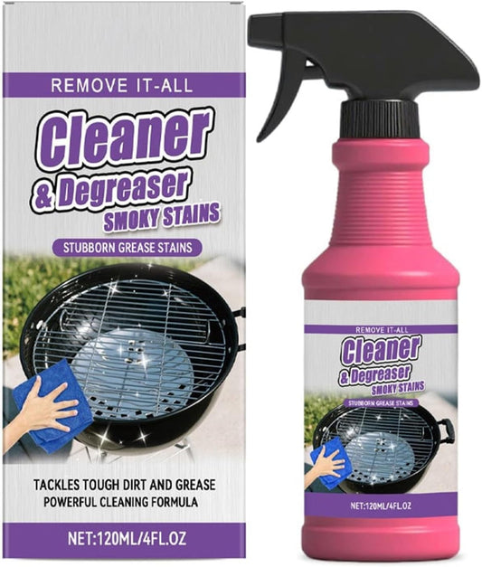 RAINPOT SAKER BBQ Grill Cleaner Spray for Outdoor Grills - Safe Heavy Duty Cleaner for Burnt Food & Grease, Kitchen Cleaner for Stubborn Splatters, Stove Top, Grill & Drip Pans (1)