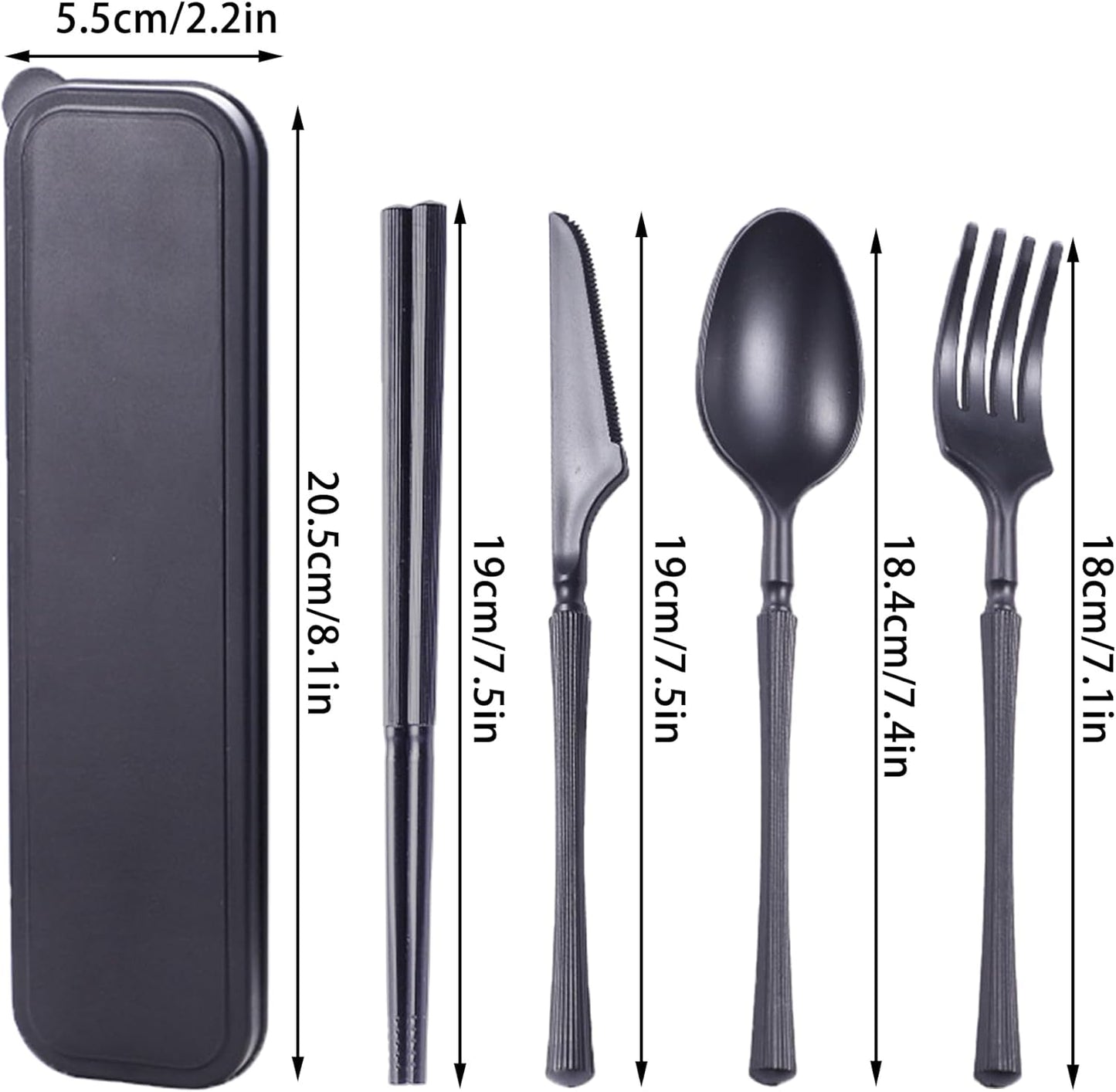 Reusable Travel Utensils Set with Case, Wheat Straw Portable Plastic Fork Spoon Knife Chopsticks Camping Cutlery, Eco-Friendly BPA Free Tableware Picnic Flatware for Kids Adults or Daily Use (Pink)