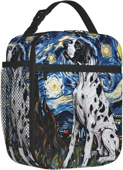 Reusable Sea Otter and Water Lily Lunch Box for Kids Girls Boys Women Adult, Insulated Cute Lunch Bag,Polyester Cooler Handbags Case for School Picnic Work Travel Outdoor Beach or Hiking