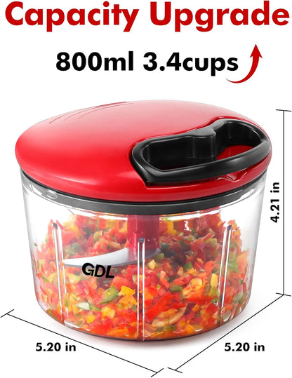 GDL Food Chopper, Vegetable Chopper, Pull String Onion Chopper Dicer, 800ML