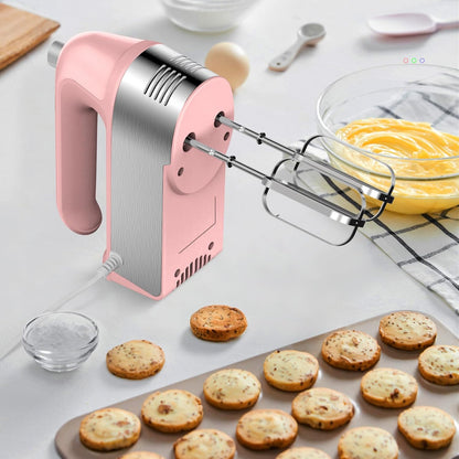 Hand Mixer Electric, 450W Kitchen Mixers with Scale Cup Storage Case, Turbo Boost/Self-Control Speed + 5 Speed + Eject Button + 5 Stainless Steel Accessories, For Easy Whipping Dough, Cream, Black