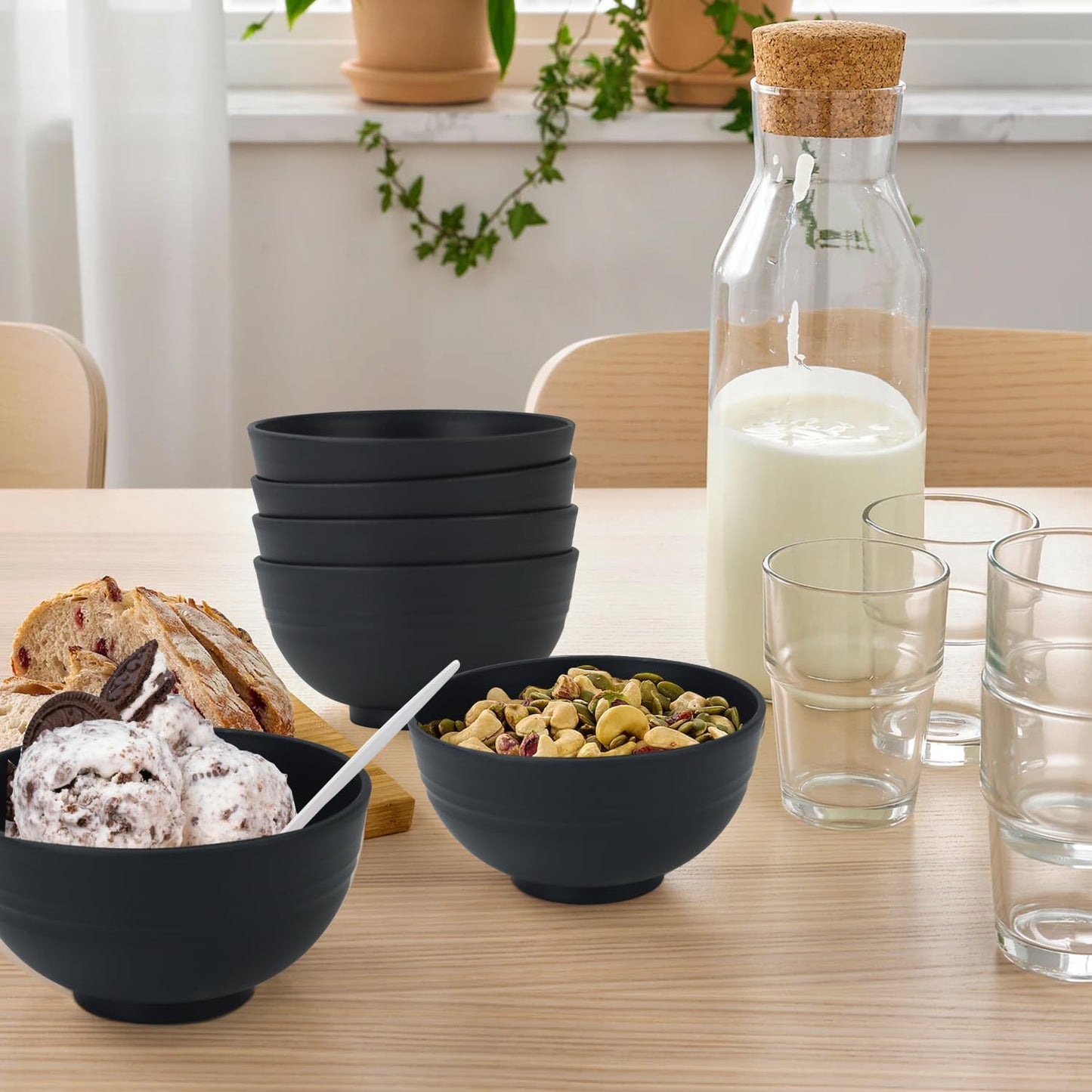 Wheat Straw Bowl Sets,8 PCS Unbreakable Cereal Bowl 26 OZ,Microwave and Dishwasher Safe Bowls,Bowl Sets for Camping and Picnic BPA Free Colorful Salad Bowls for Serving Soup,Oatmeal and Fruit Etc…