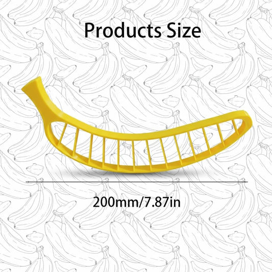 Banana Slicer Kitchen Gadget - Quick and Even Banana Cutter Tool for Perfect Slices Every Time (Yellow)