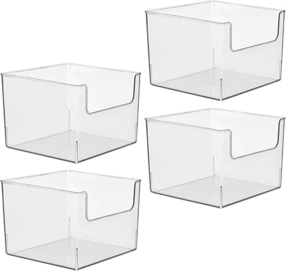 iDesign Open-Front Storage Bin, Clear | Kitchen, Pantry, Bathroom, Home Office, Made in USA