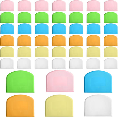 48 Pcs Flexible Plastic Dough Scraper Set