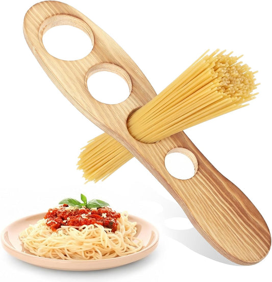 Xinjoduz 1 PCS Wood Spaghetti Pasta Measuring Tool with 4 Serving
