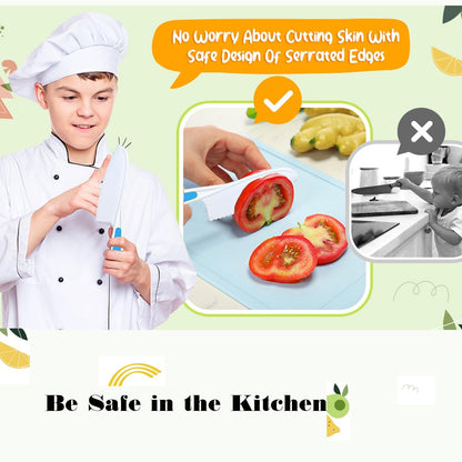 Knives for Kids, 6-Piece Kitchen Cooking and Baking Knife Set, Children's Knives for Real Cooking, BPA-Free Kids' Toddler Tool