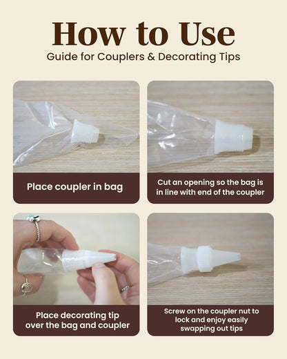 Reusable Plastic Piping Tips, Nozzles Standard Size Star Tip #20