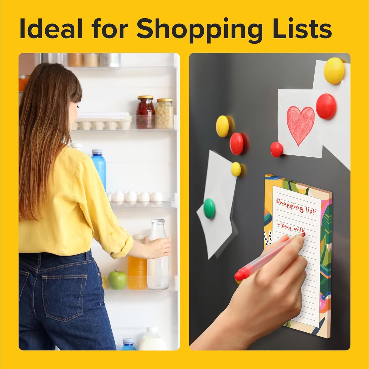 Dry Erase Magnetic Labels - Reusable Sticky Notes - Notepads for Refrigerator - Dry Erase Magnet Sheets - Blank Magnet Stickers to Write On - Magnets for Whiteboard Classroom Fridge