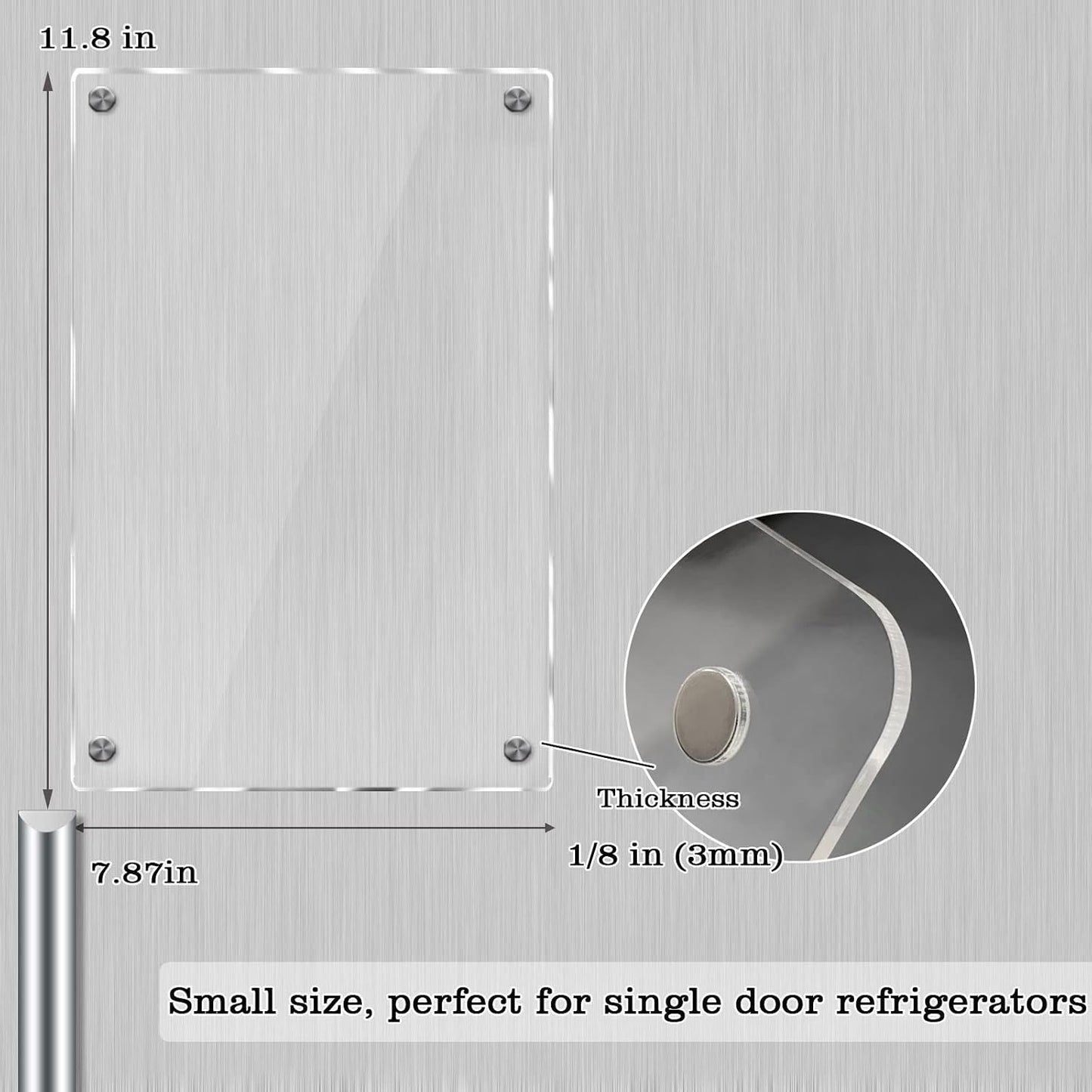 JonXon 8"X12" Acrylic Magnetic Menu Board for Kitchen,Acrylic Weekly Calendar for Fridge,Clear Meal Planner for Refrigerator,Magnet Fridge Menu Planner with 6 Magnetic Erasable Markers