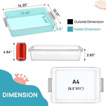 Vtopmart 8 Pack Clear Pencil Box with Removable Divider, BPA-Free Plastic Storage Containers for Pens, Pencils, Crayons, Markers, Craft Supplies and Small Items