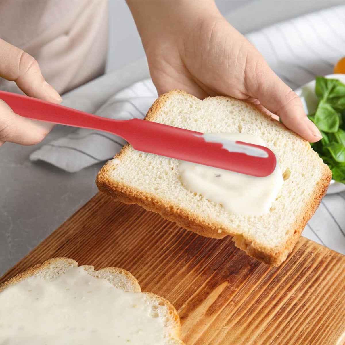 4-Pack Silicone Jar Spatula Set, Long Handle Nonstick Scraper Tools