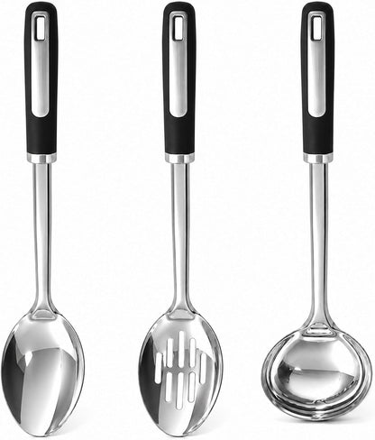 Stainless Steel Cooking Spoon Set, Serving,Slotted & Ladle
