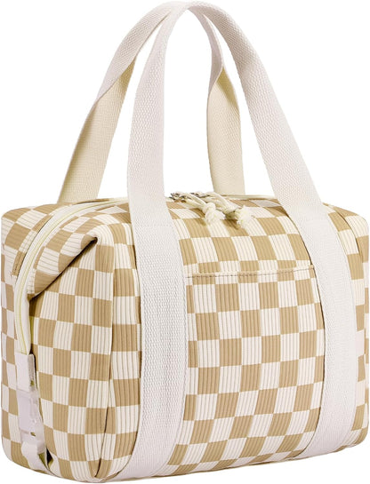HowFly Lunch Bag Women Lunch Box for Women Cute Corduroy Insulated Lunch Bag Adult Large Cooler Lunch Tote Bags for Work Picnic Beach, Blue