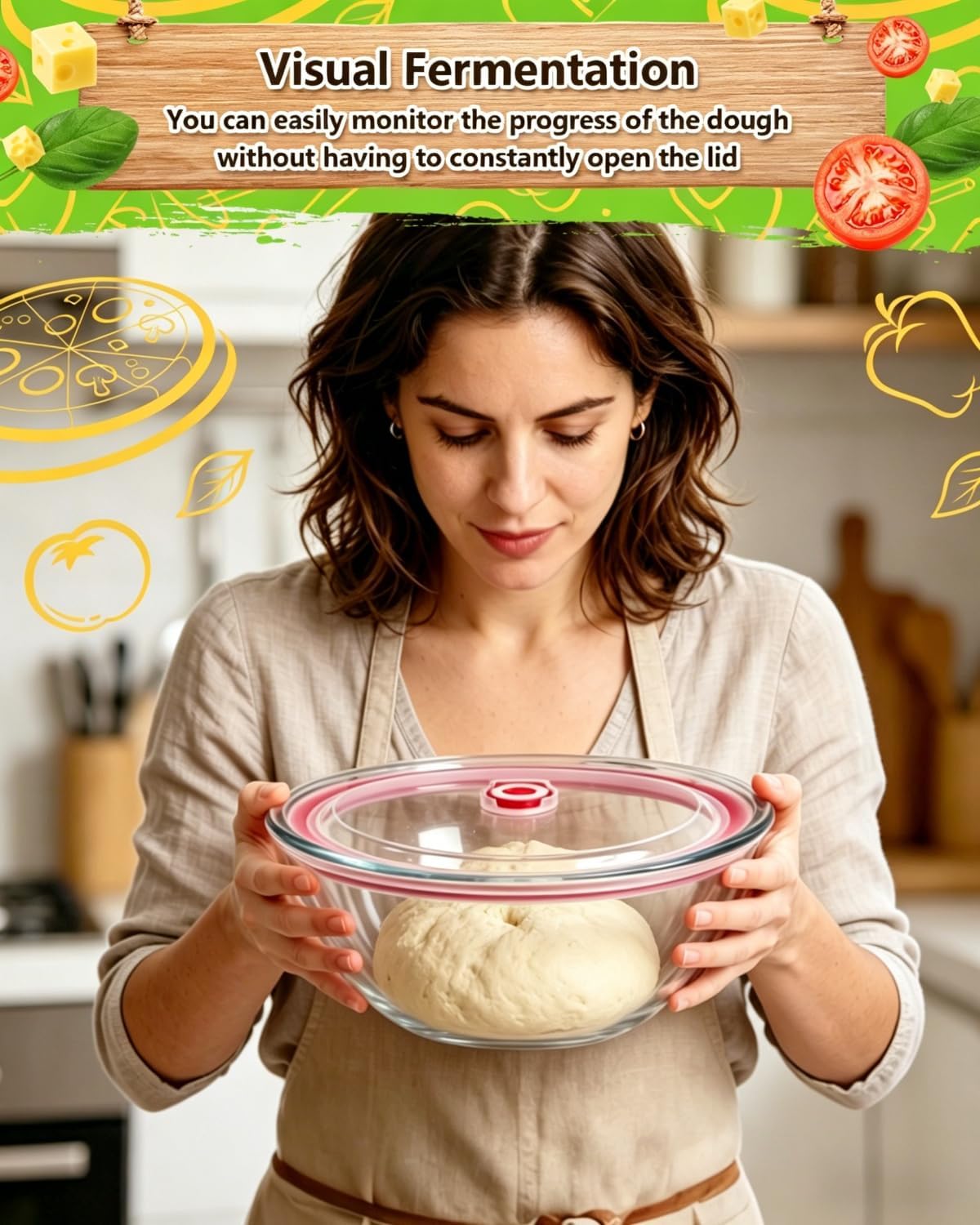 Pizza Dough Proofing Container, 29oz/850ml Stainless Steel Proofing Box with Clear Airtight Lids, Stackable Fermentation Storage for Pizza, Bread, Sourdough, Includes Dough Cutter