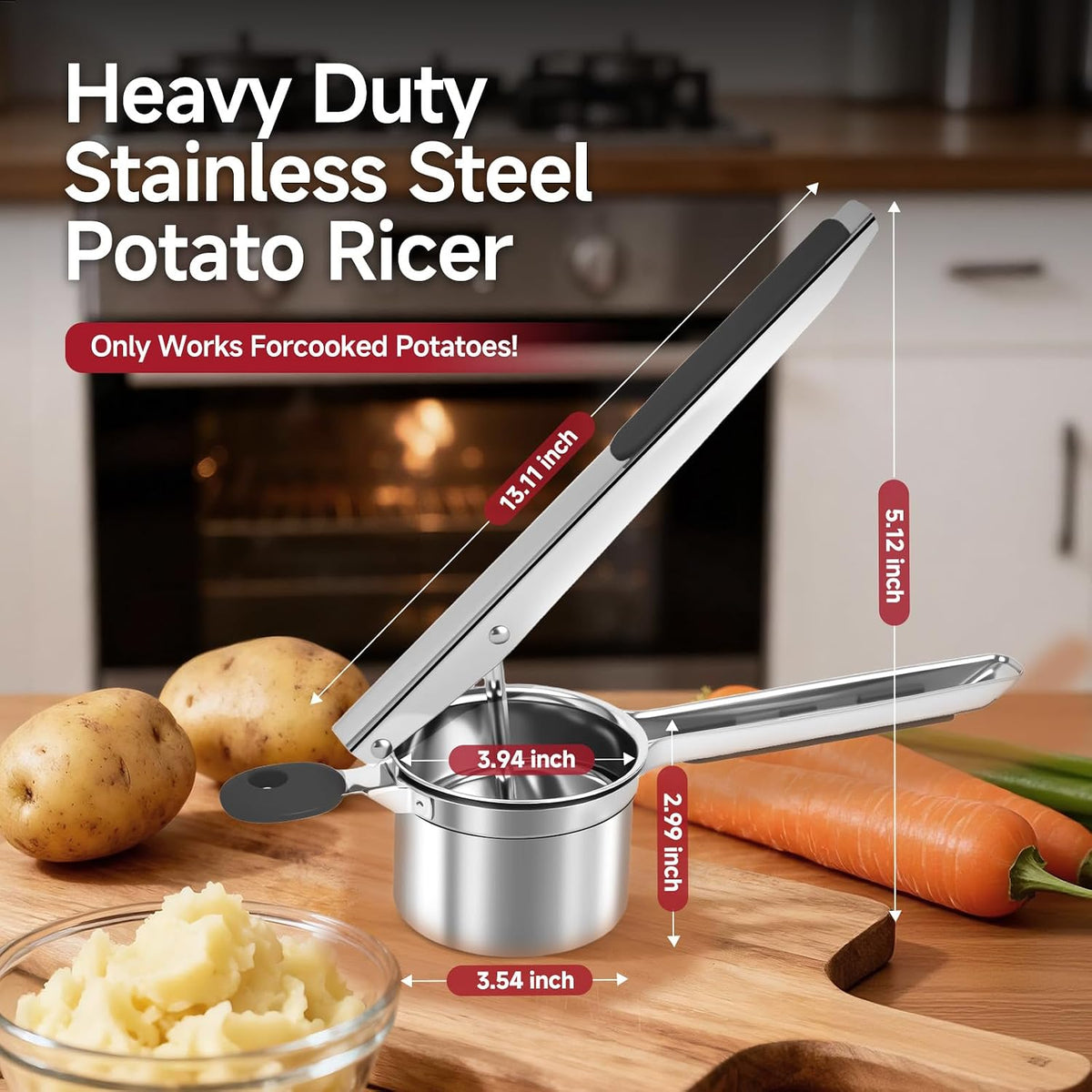 Potato Ricer for Mashed Potatoes-Stainless Steel 15oz