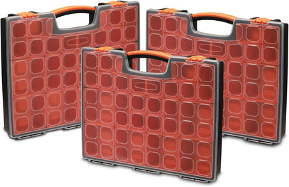 EMENTOL 2PCS Multi-Purpose Portable Organizer Box Set with 44-Removable Compartments, 2 Pieces Professional Boxes with Dimension 16.2"L*13"W*2.3"H