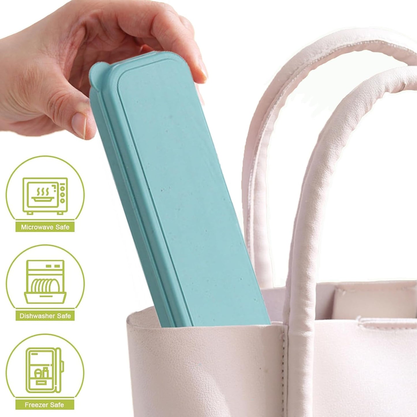 Reusable Travel Utensils Set with Case, 4 Sets Wheat Straw Portable Plastic Fork Spoons Knife Cutlery, Camping Eco-Friendly BPA Free Tableware for Kids Adults Work Picnic or Daily Use (Colorful)