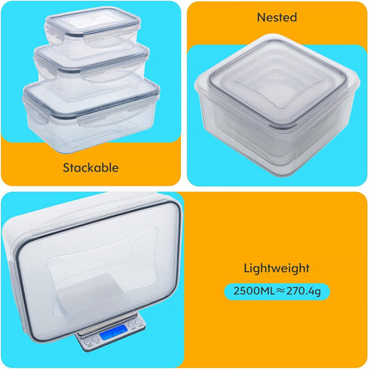 62 PCS Large Food Storage Containers with Lids Airtight (31 Lids &31 Containers) - Leakproof Meal-Prep Containers for Kitchen Storage Reusable Plastic Microwave/Dishwasher Safe with Labels & Pen