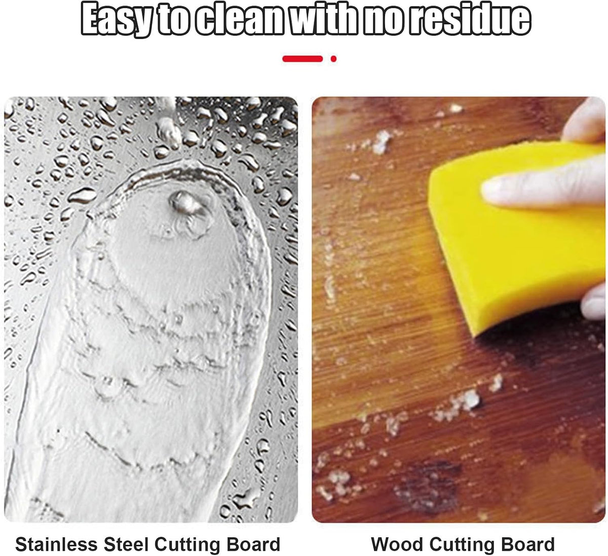 Kant Stainless Steel Cutting Board with Lip, Steel Cutting Boards for Kitchen Non-Toxic Dishwasher Safe Chopping & Kneading Board for Dough Meat/Vegetable/Fruit/Bread/Baking Gift-Ready(S+L)