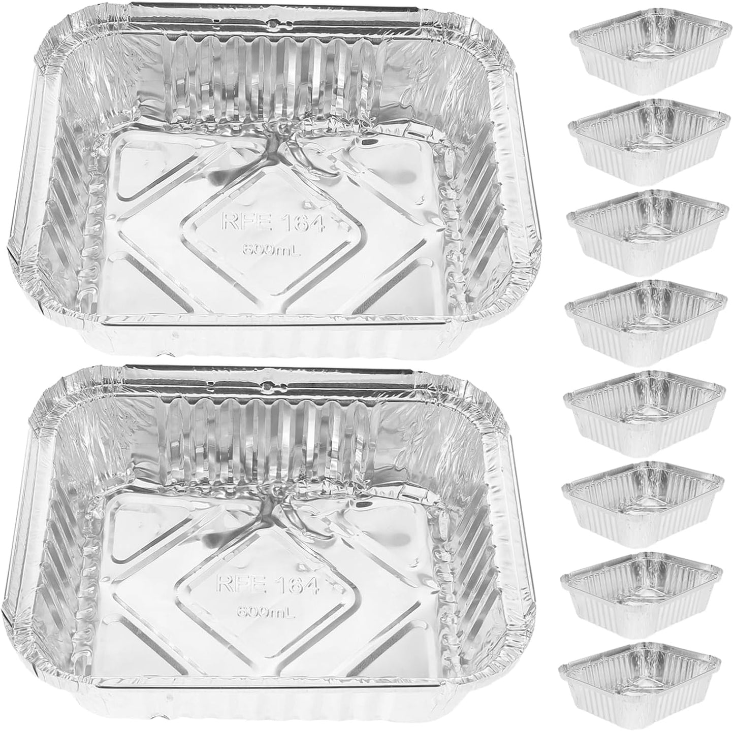 PRETYZOOM 30pcs Aluminium Foil Barbecue Food Containers for Cooking Baking and Meal Prep Versatile Disposable Pans for Grilling Picnics and Parties Capacity
