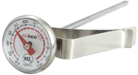 Winco 12" Clear Hanging Deep Fry/Candy Thermometer