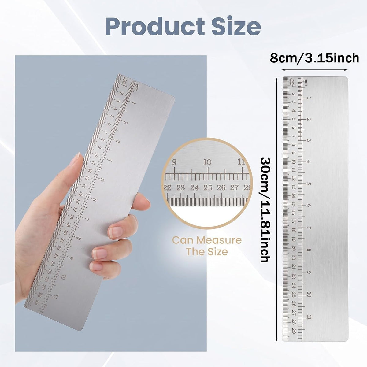11.81 Inches Stainless Steel Cake Scraper, Leveler & Smoother for Buttercream
