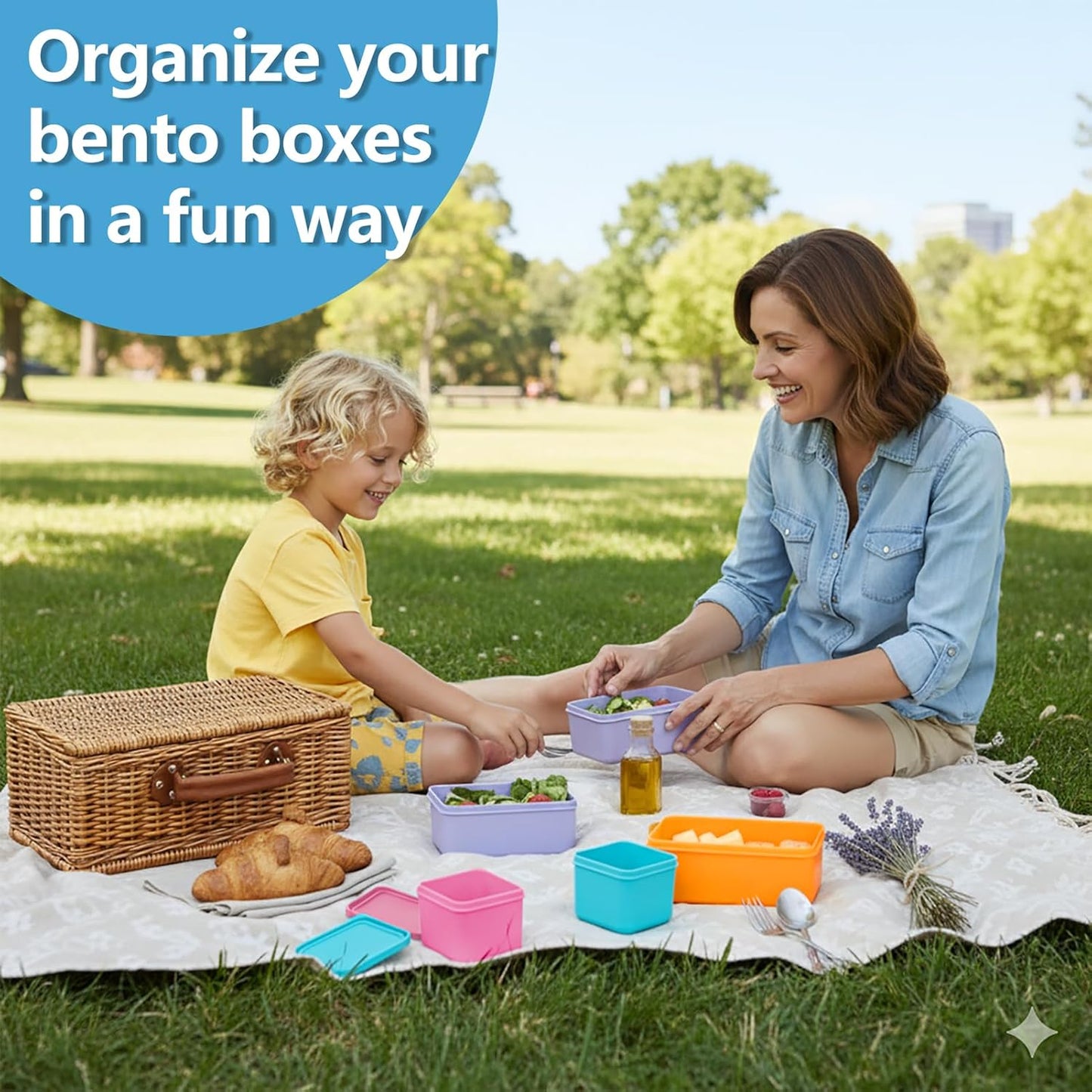 4 Pack Silicone Lunch Containers Compatible with OmieBox, Leak-Proof Bento box Accessories, Silicone Dips Containers with Lids, Fit for Most Lunch Boxes