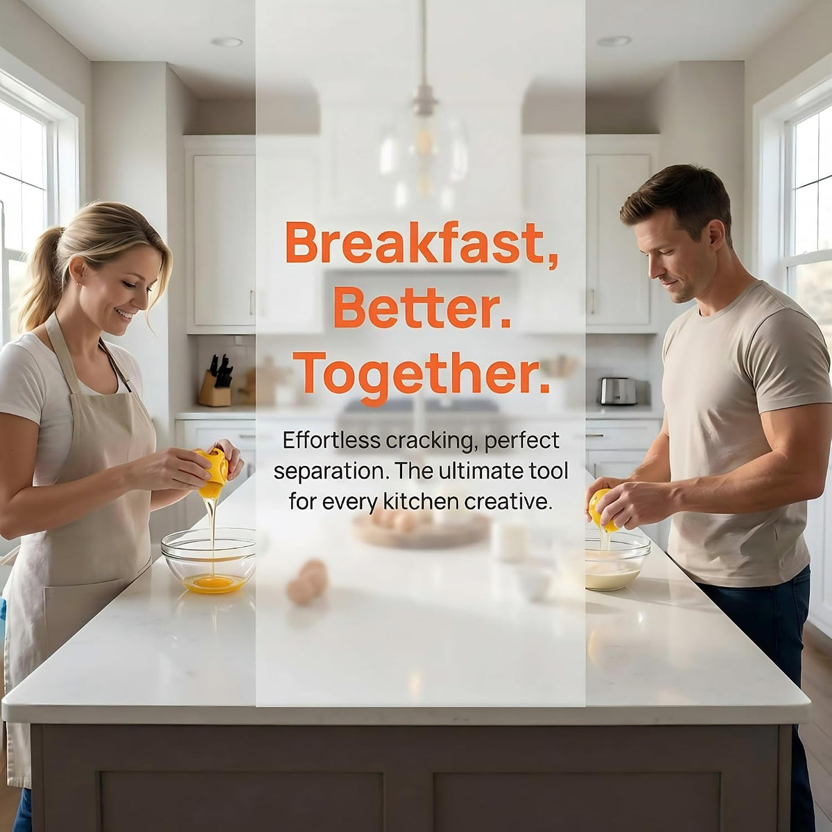 2026 New Dishwasher-Safe Egg Cracker, 2Pcs Stainless Steel Egg Shell Opener, Egg Opener Egg Cracker Tool for Raw Eggs, Open Eggs with Ease - A Little Happiness Boost for Your Kitchen (Yellow)