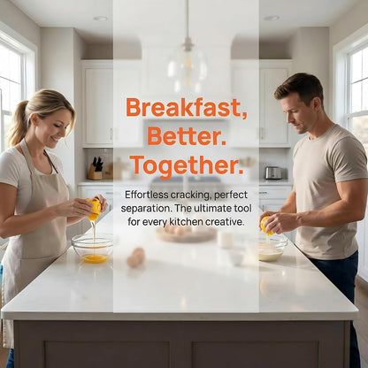 2026 New Dishwasher-Safe Egg Cracker, 2Pcs Stainless Steel Egg Shell Opener, Egg Opener Egg Cracker Tool for Raw Eggs, Open Eggs with Ease - A Little Happiness Boost for Your Kitchen (Yellow)