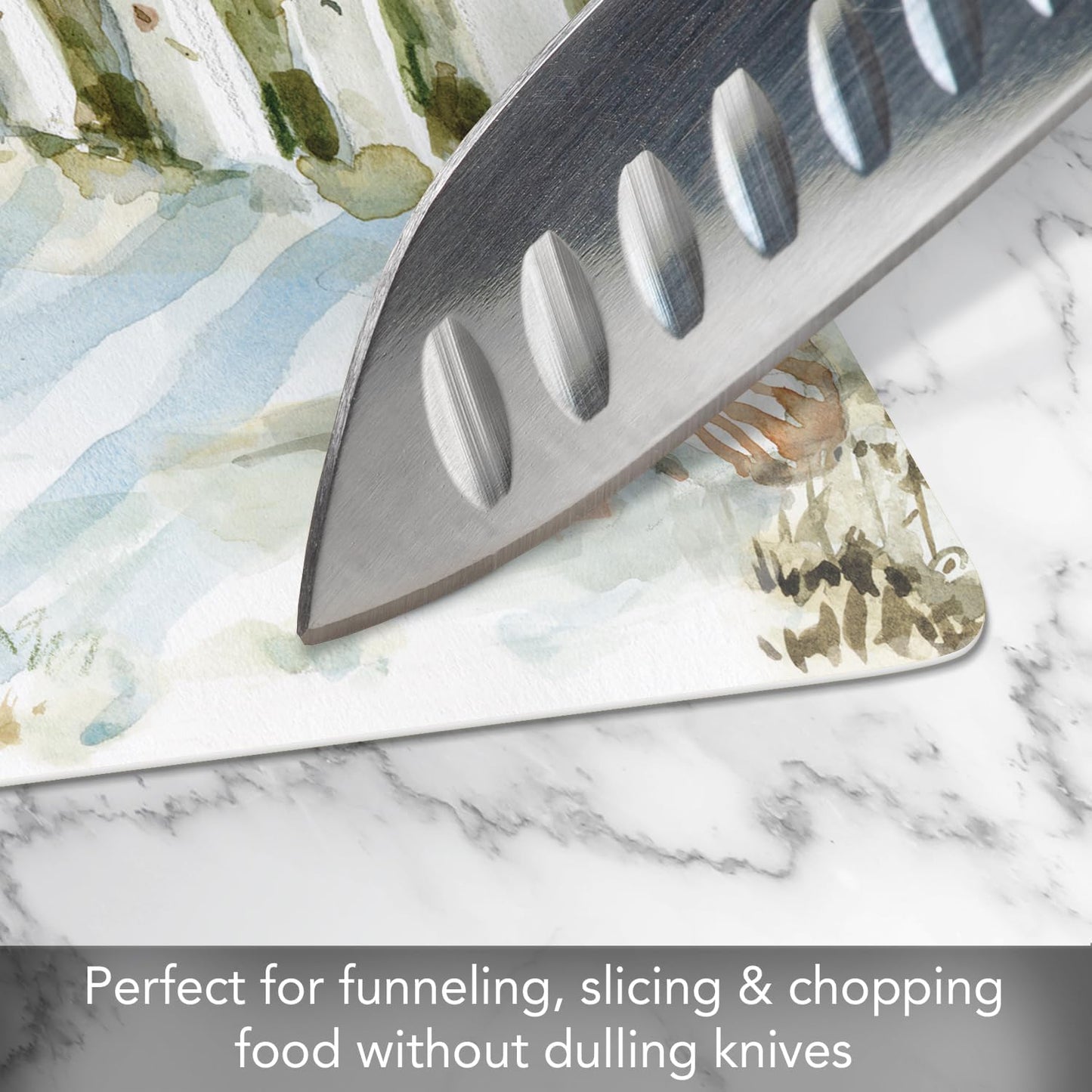 Cut N' Funnel Eat Fresh Designer Flexible Cutting Board Mat 15" x 11.5" Made in the USA Decorative Flexible Easy to Clean