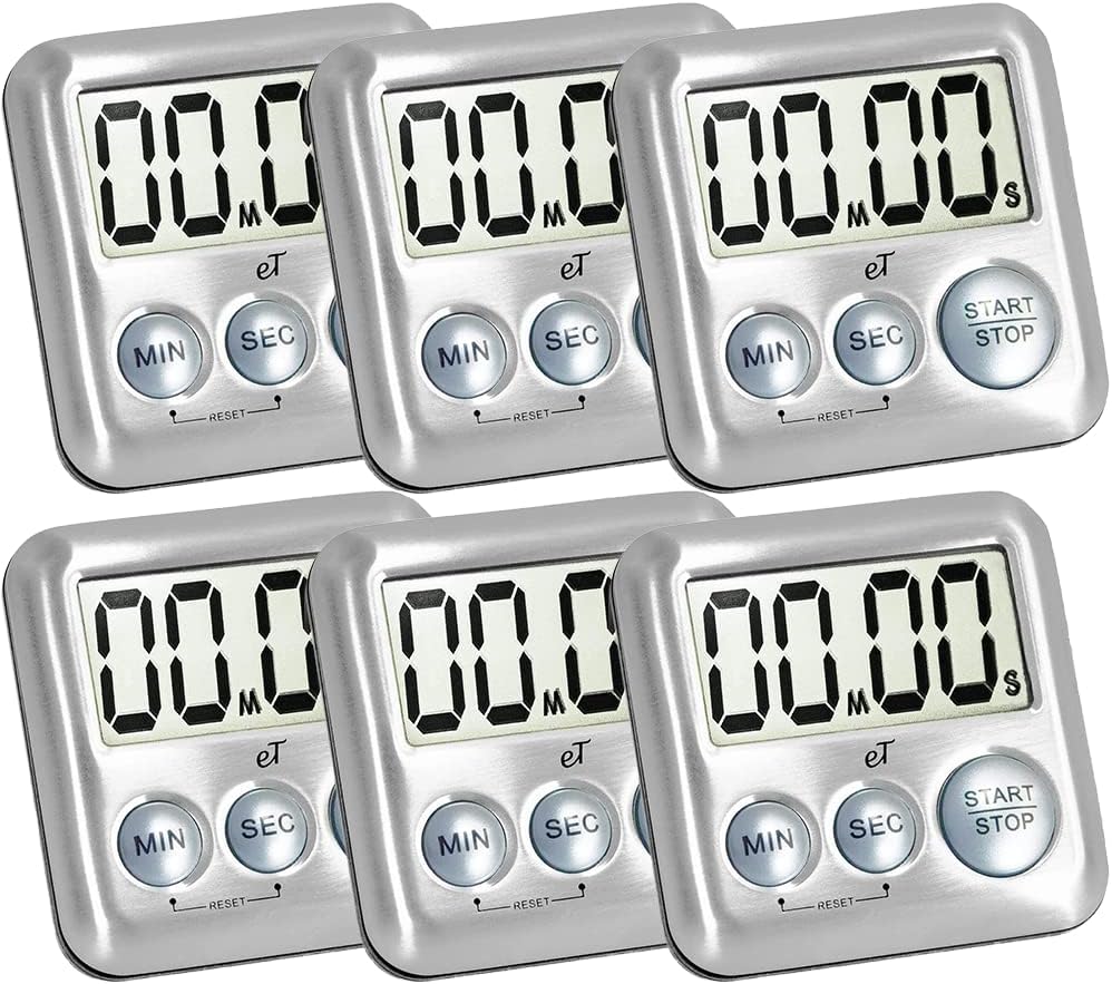 Elegant Digital Kitchen Timer Stainless Steel - Loud Alarm Model eT24 Plum