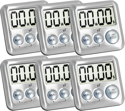 Elegant Digital Kitchen Timer Stainless Steel - Loud Alarm Model eT24 Plum
