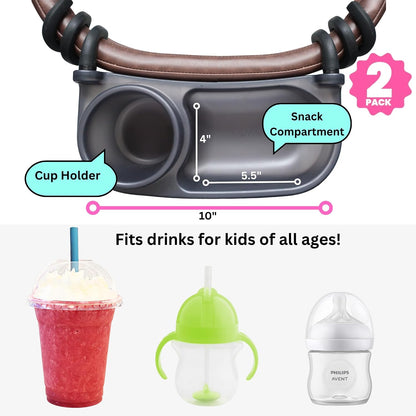 Swanoo Universal Stroller Snack Tray | Compatible With Nuna Mockingbird Bugaboo Uppababy | Stroller Bumper Bar Tray Attachment with Cup Holder | Baby Toddler Disneyland Essentials Stroller Accessories