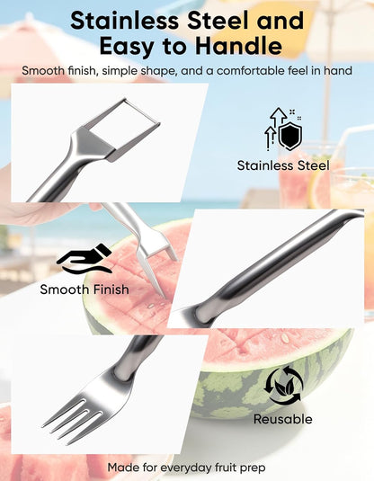 Watermelon Slicer Fork, Fruit Cutter for Bite-Sized Pieces