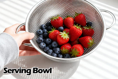 Leonyo Stainless Steel Colanders and Strainer Set, 3 Pack(1-3-5Quart)