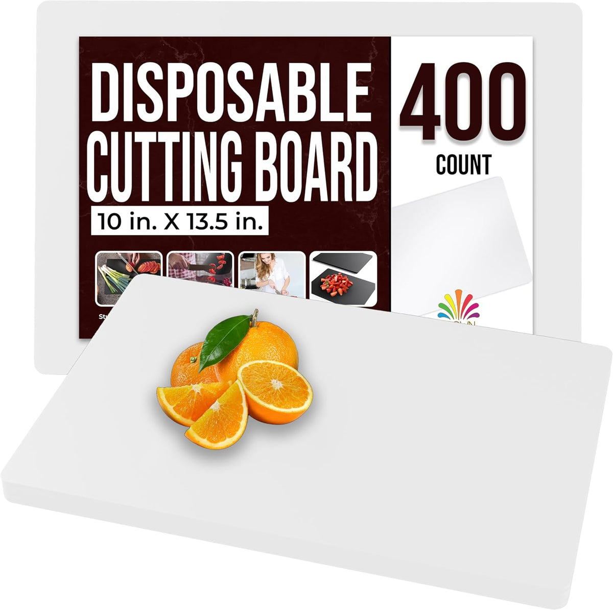 Crown Display Disposable Cutting Boards for Kitchen Black Cutting Board 10 Inch X 13.5 Inch Flexible Cutting Boards For Kitchen ~ Patent Pending ~ Recyclable Disposable Cutting Board Sheets