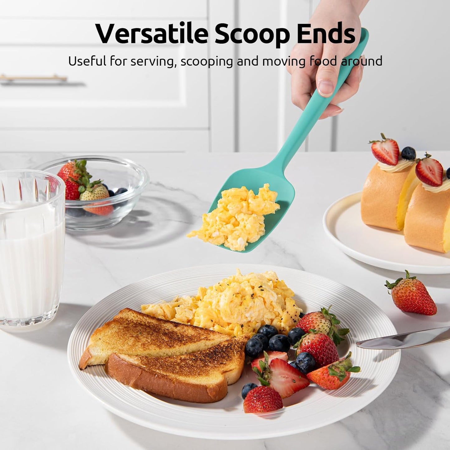 U-Taste Silicone Spatula Set with 600 Degrees Fahrenheit Heat Resistant (Black)