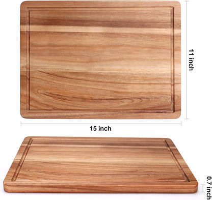 Acacia Wood Cutting Boards for Kitchen Wooden Chopping Board with Handle