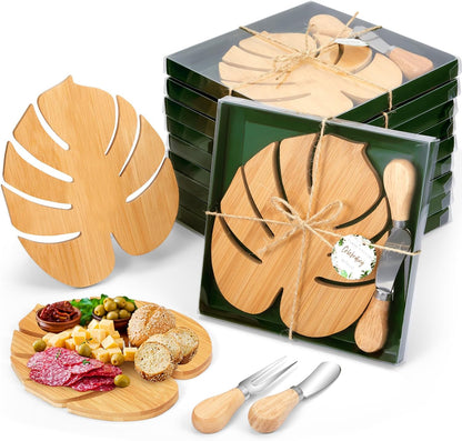 Ziliny 6 Set Hawaiian Palm Leaf Mini Charcuterie Board Gift