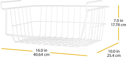 Whitmor Wire Stackable Basket, White