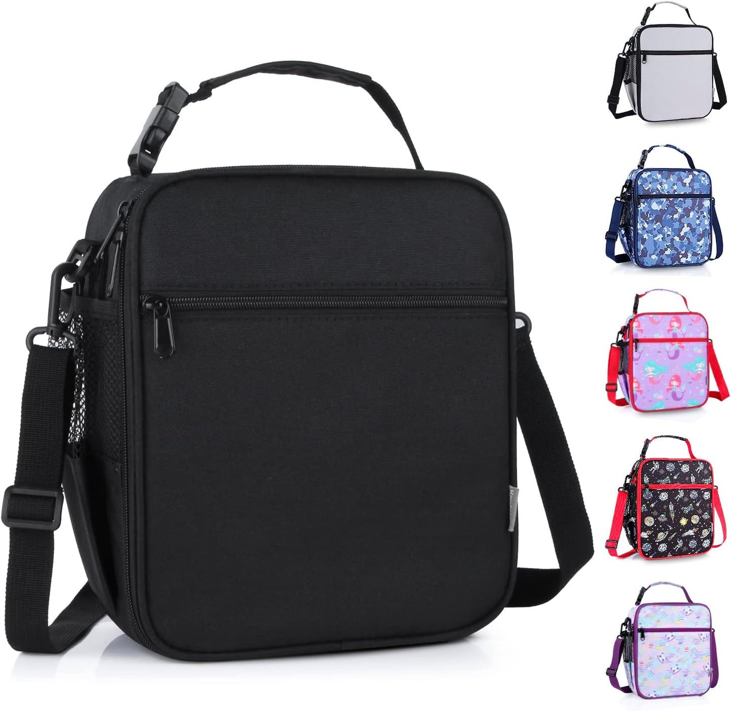 Kids Insulated Lunch Box Bag, Thermal Picnic Cool Bags with Adjustable Strap for Adults Children Women Men Boys Girls School Work (CAM-Blue)